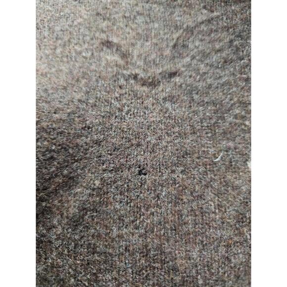 Deane and White Lambswool Argyle Turtleneck Sweater Brown Medium Hole Flaw - Picture 2 of 5